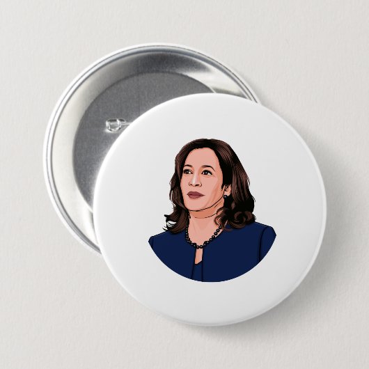 SUPERHERO KAMALA HARRIS RONDE BUTTON 7,6 CM (Voorkant /achterkant)