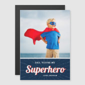 Superhero Papa Fête des pères Magnet Carte photo (Devant / Derrière)