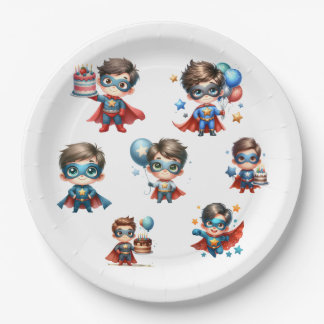 Superhero Paper Plate Boy Birthday Party Tableware Papieren Bordje