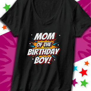 Superhero Party Comics Mam van Verjaardags Jongen T-shirt