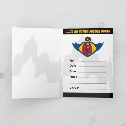 Superhero Party Invitation (Intérieur)