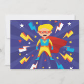 Superhero Party Invitation garçons Blue Photo Supe (Dos)