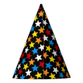 Superhero Party Pet - Meerkleurige ster Feesthoedjes (Achterkant)