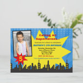 Superhero Photo Invitations de fête d'anniversaire (Debout devant)