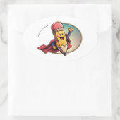 Superhero potlood ovale Stickers (Tas)