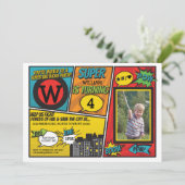 Superhero Red Blue Invitation Super Hero Invitatio (Debout devant)