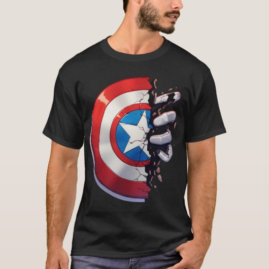Superhero Shield met vuist T-shirt (Voorkant)
