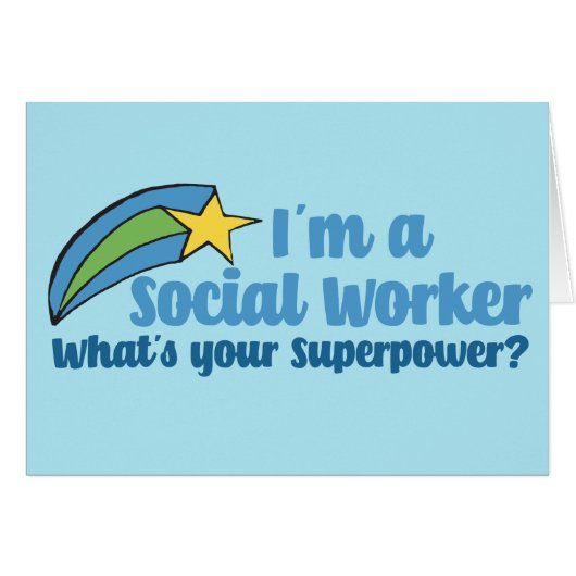 Superhero sociaal werker Kaart (Voorkant Horizontaal)