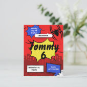 Superhero Spider Birthday Invitation Kids Party  (Debout devant)