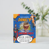 Superhero Spider Birthday Invitation with Photo  (Debout devant)