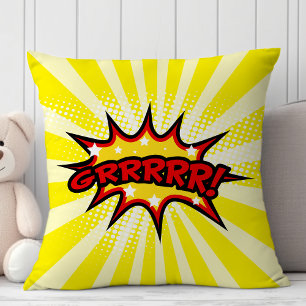Superhero stripboek GRRR Cartoon Kussen