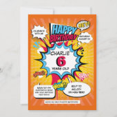 Superhero Thème Anniversaire Invitation (Devant)