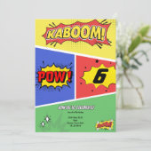 Superhero Theme Anniversaire Invitations (Debout devant)