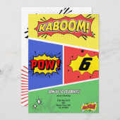 Superhero Theme Anniversaire Invitations (Devant / Derrière)