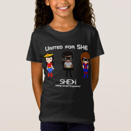 SUPERHERO White Outline - United for SHE T-shirt