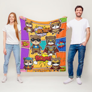 Superheroes Gopher Prints Fleece Deken