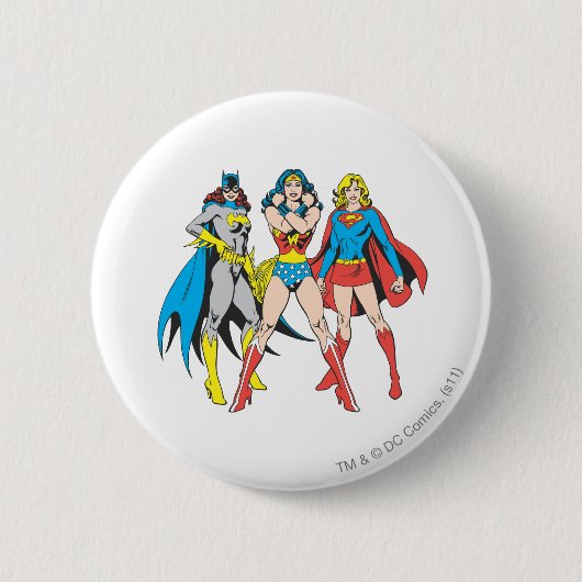 Superheroïne Pose Ronde Button 5,7 Cm (Voorkant)