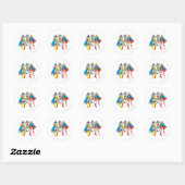 Superheroïne Pose Ronde Sticker (Vel)