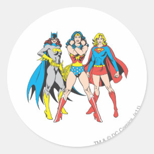 Superheroïne Pose Ronde Sticker