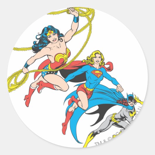 Superheroïnelep Ronde Sticker (Voorkant)