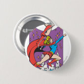 Superheroïnen in actie ronde button 5,7 cm (Voorkant /achterkant)
