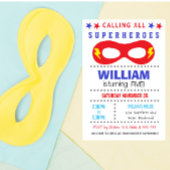 Superheros Party Happy Birthday-uitnodiging Kaart