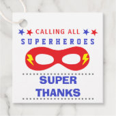 Superheros Party Super bedankt Bedankjes Labels (Voorkant)