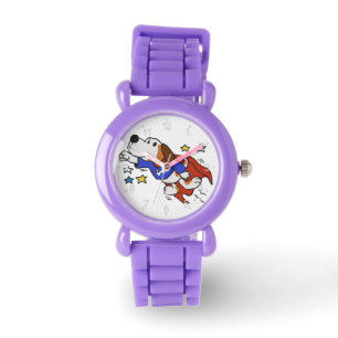 Superhondencartoon   achtergrondkleur kiezen horloge