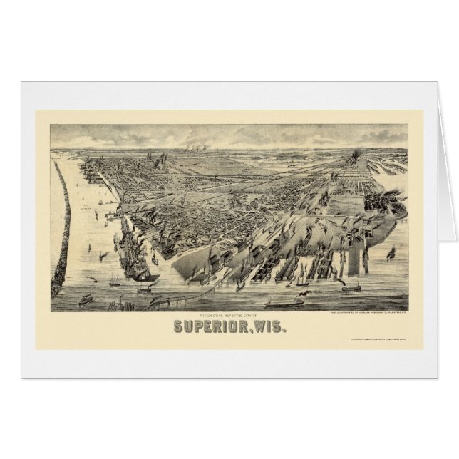 Supérieur, carte panoramique de WI - 1890 (Devant horizontal)