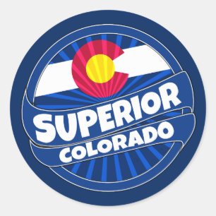 Superieure Colorado-vlag barstte stickers
