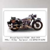 Superieure SS100-motorfiets - Afdruk op A3-formaat Poster (Voorkant)