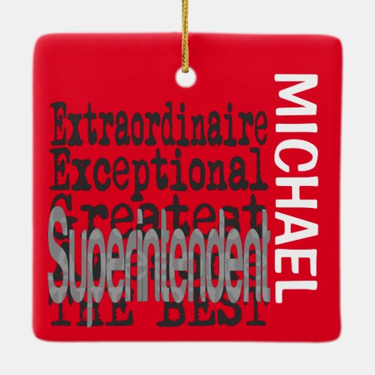 Superintendent Extraordinaire CUSTOM Keramisch Ornament (Achterkant)