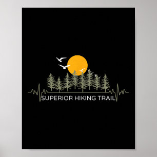 Superior Hiking Trail Hartslag Natuur Camper Hiki Poster