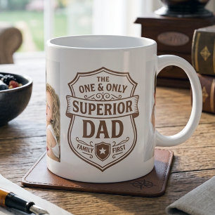 Superior Vader Familie Foto Embleem Bruin Extra Grote Beker