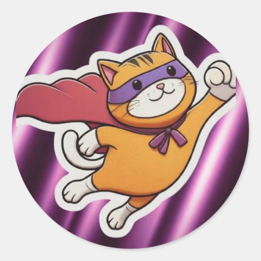 superkat ronde sticker (Voorkant)