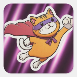 superkat vierkante sticker