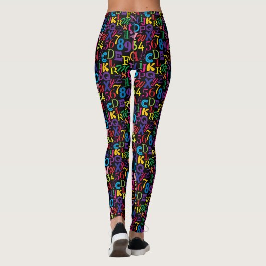 Superkleurige ABC's en 123s Leggings (Achterkant)