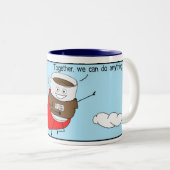 Superkoffie:  Samen kunnen we alles doen! Tweekleurige Koffiemok (Voorkant rechts)