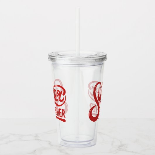 Superleraar Acryl Drinkbeker (Rechts)