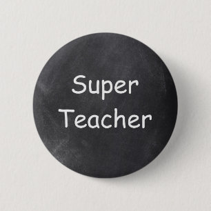 Superleraar-chalkboardontwerp — ideaal ronde button 5,7 cm