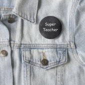 Superleraar-chalkboardontwerp — ideaal ronde button 5,7 cm (In situ)
