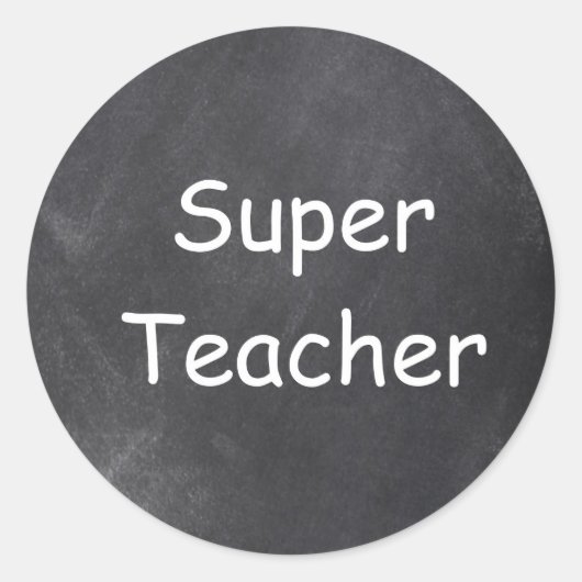 Superleraar-chalkboardontwerp — ideaal ronde sticker (Voorkant)