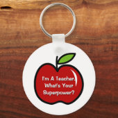 Superleraar sleutelhanger met rode appel (Voorkant)