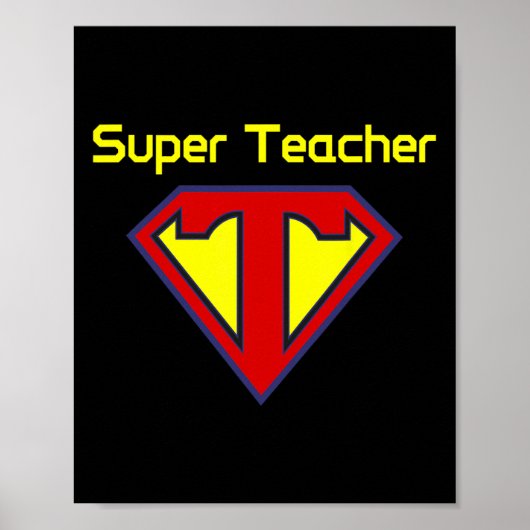 Superleraar Superheld Grappige Leraar Poster (Voorkant)