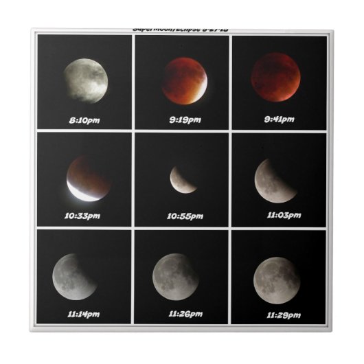 Supermaan en Eclipse Tegeltje (Voorkant)