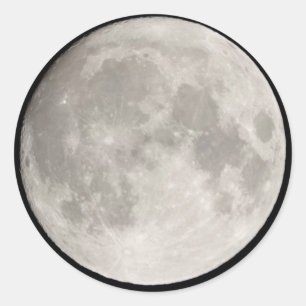 Supermaan in de zwarte hemel ronde sticker