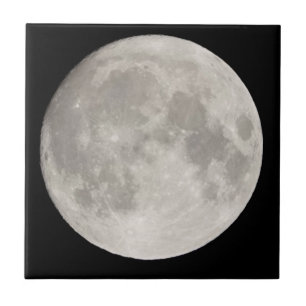 Supermaan in de zwarte hemel tegeltje