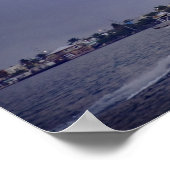 Supermaan ondergaand boven Marathon, Florida Poster (Hoek)
