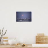 Supermaan ondergaand boven Marathon, Florida Poster (Keuken)
