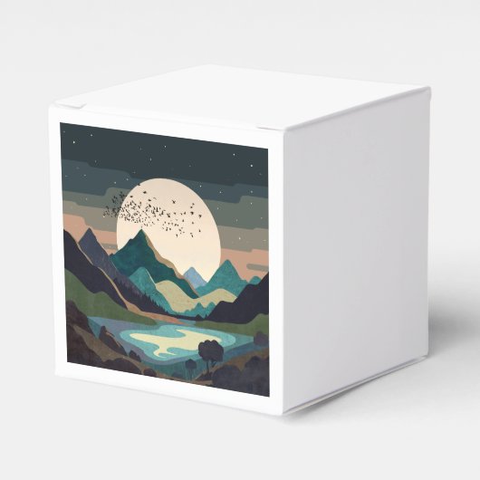 Supermaan op het meer bedankdoosjes (Voorkant Zijde)